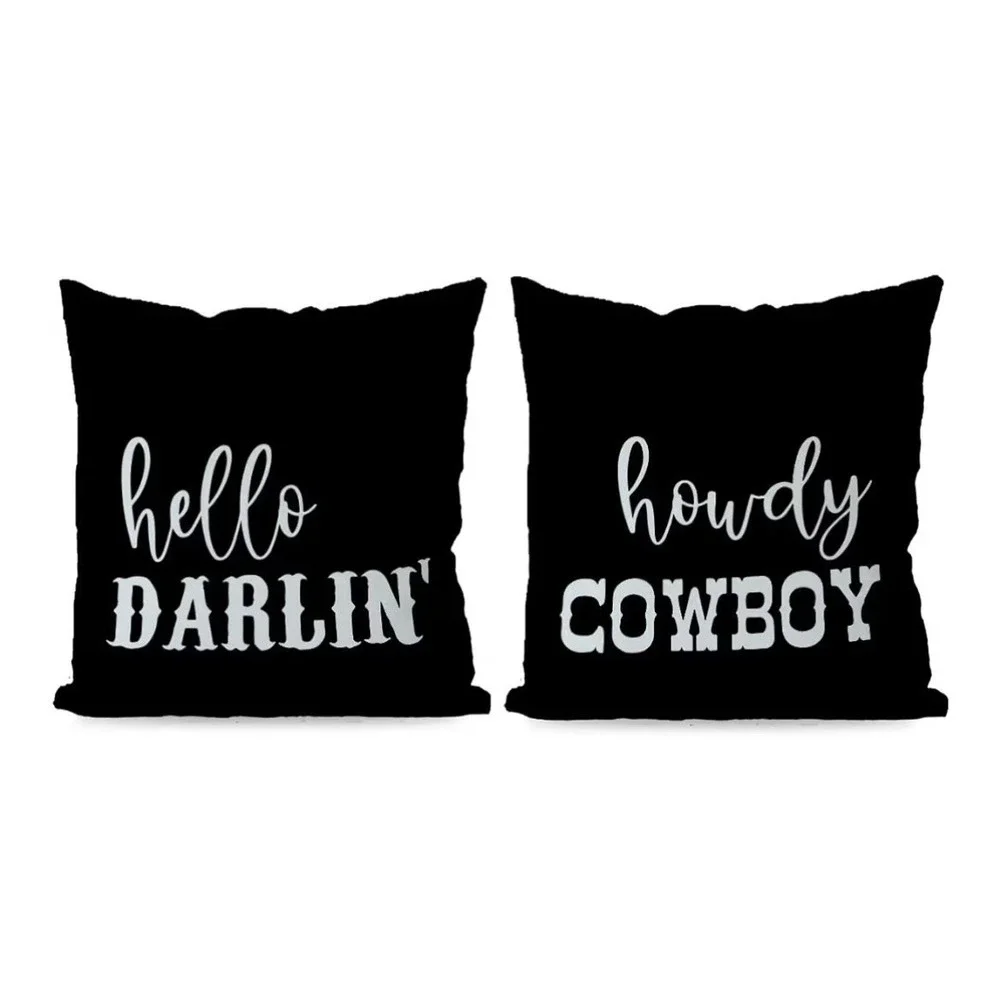 394Hello Darlin Howdy Cowboy Western Throw Pillow CoverFunny 1 Pair [V]